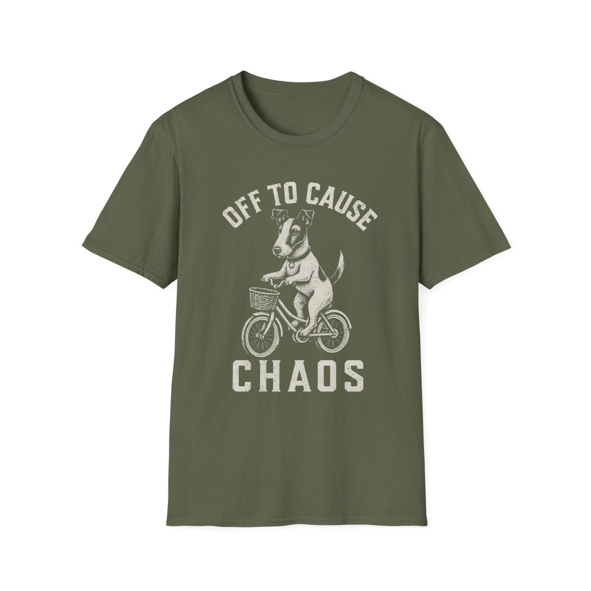 Bicycle Smooth Fox Terrier Tee - Military Green