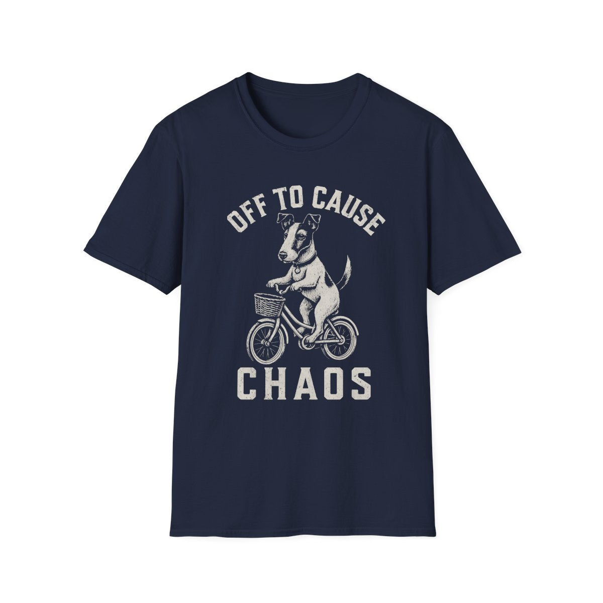 Bicycle Smooth Fox Terrier Tee - Navy