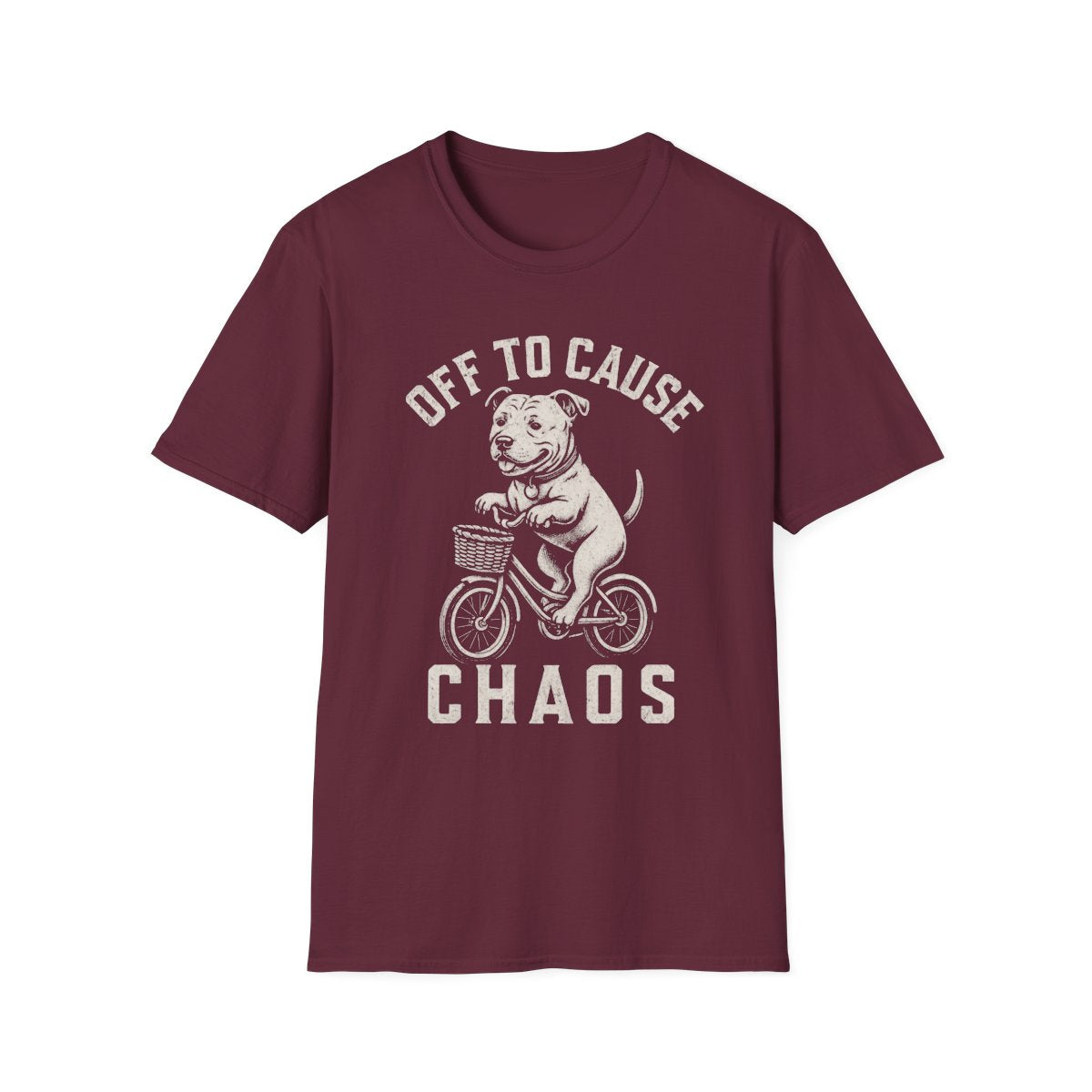 Bicycle Staffordshire Bull Terrier Tee - Maroon