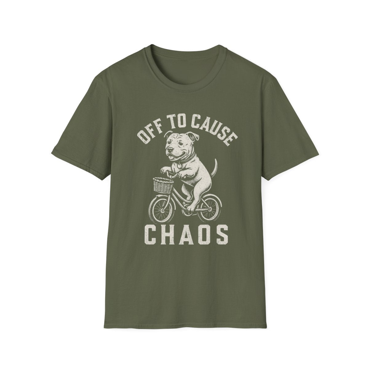 Bicycle Staffordshire Bull Terrier Tee - Military Green