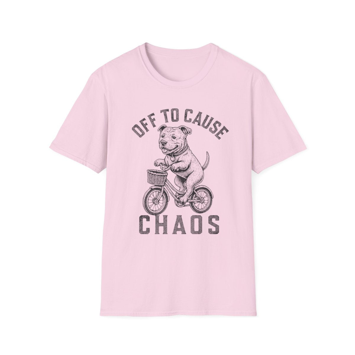 Bicycle Staffordshire Bull Terrier Tee - Light Pink
