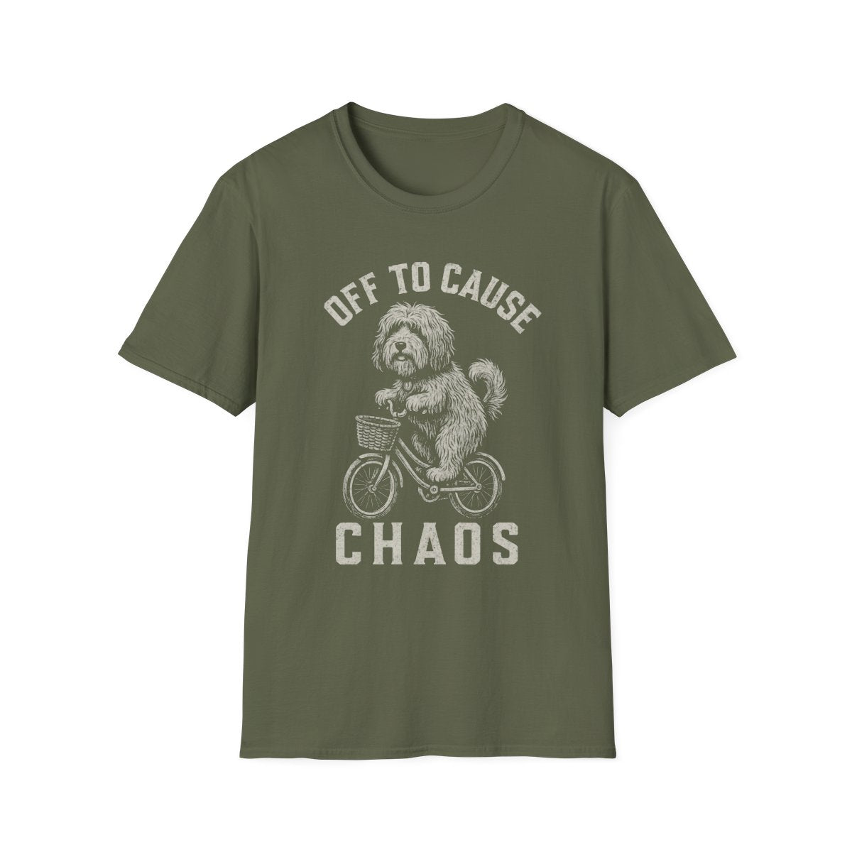 Bicycle Tibetan Terrier Tee - Military Green