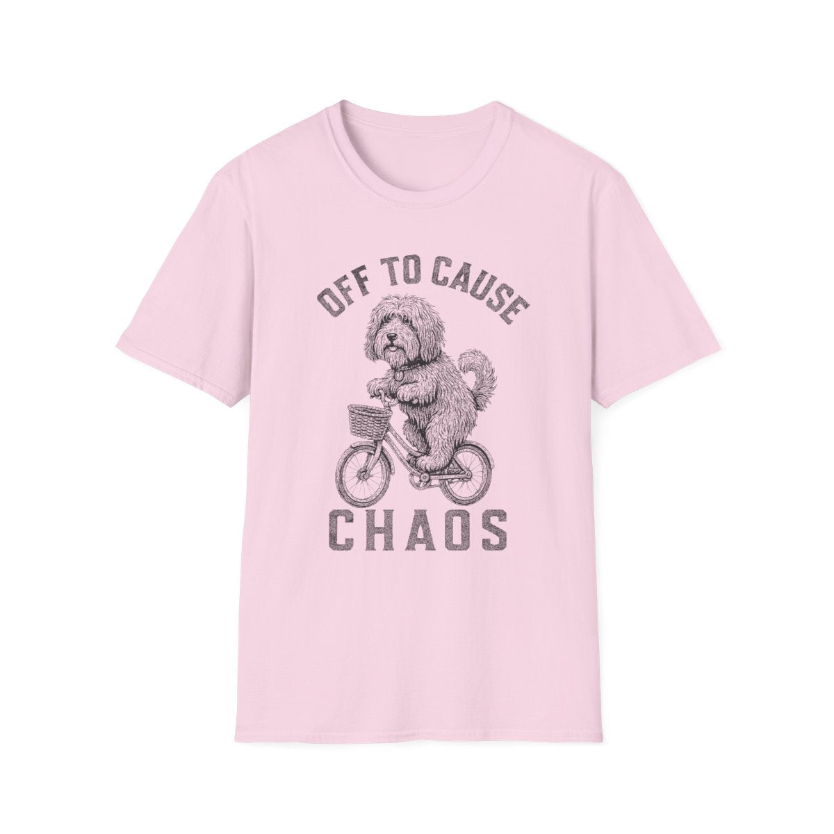 Bicycle Tibetan Terrier Tee - Light Pink