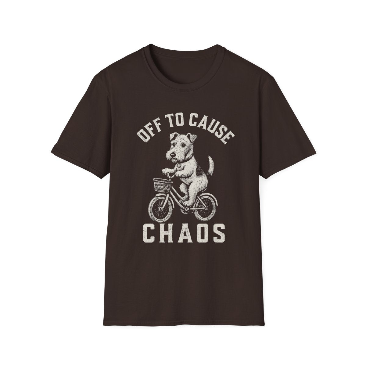 Bicycle Wire Fox Terrier Tee - Dark Chocolate