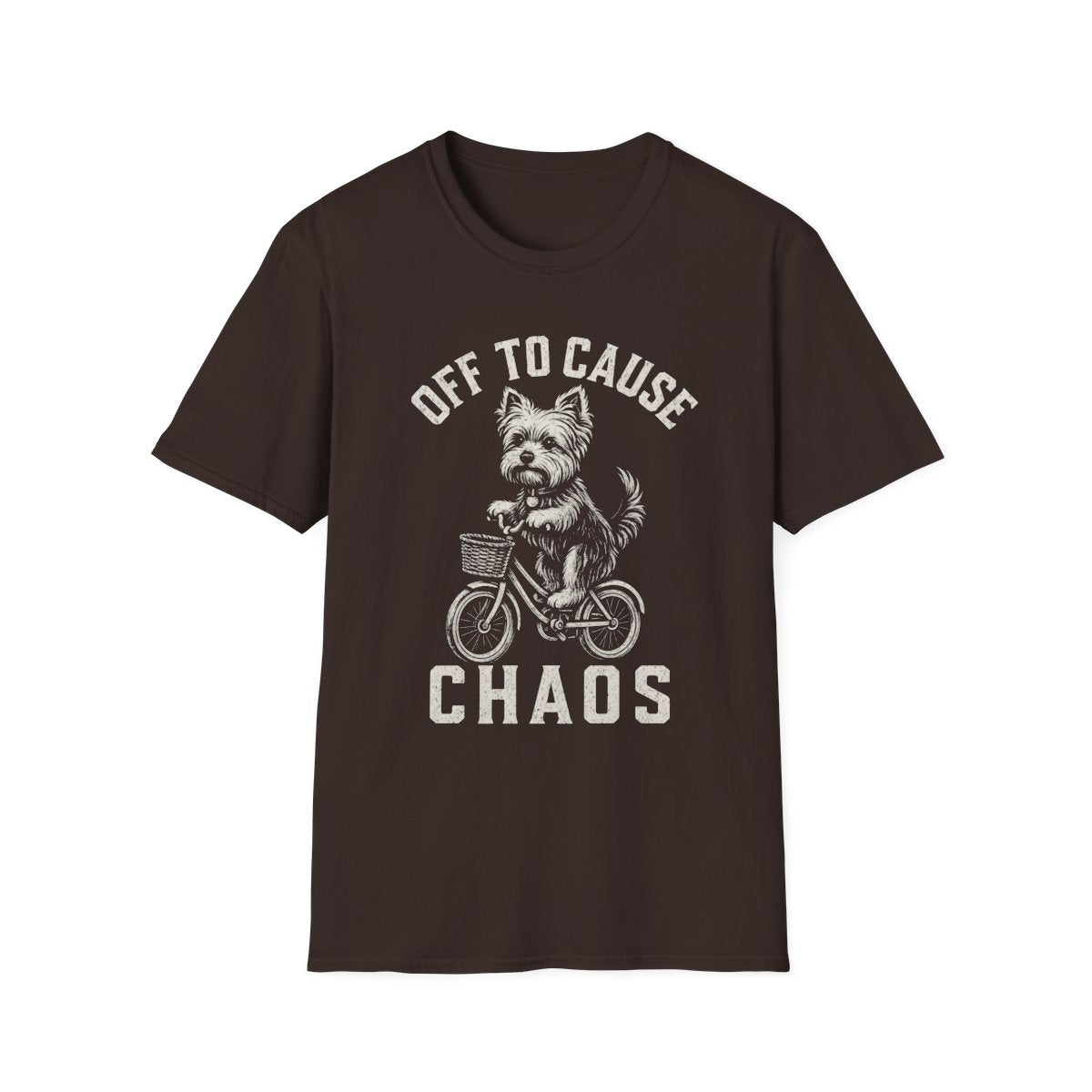 Bicycle Yorkshire Terrier Tee - Dark Chocolate