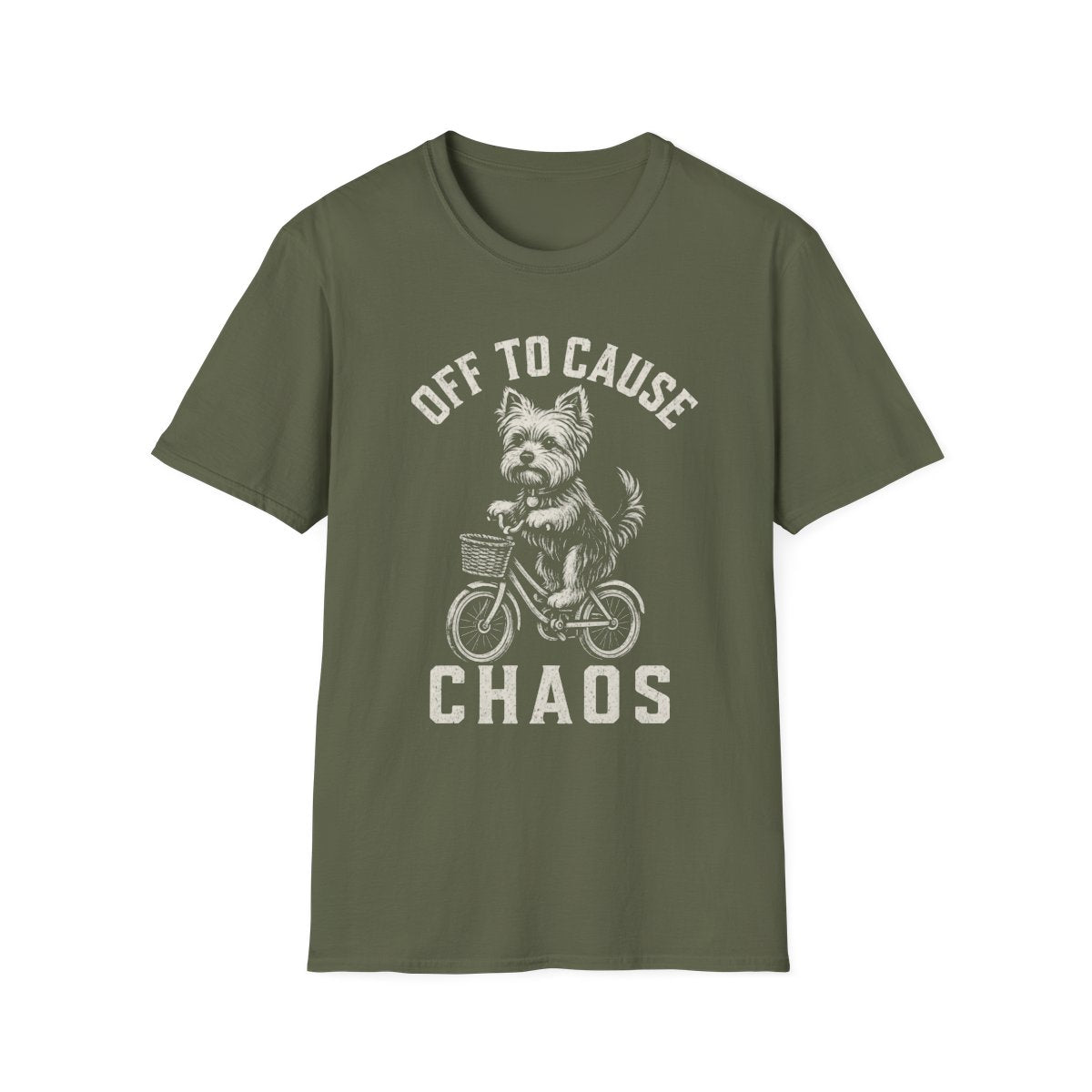 Bicycle Yorkshire Terrier Tee - Military Green