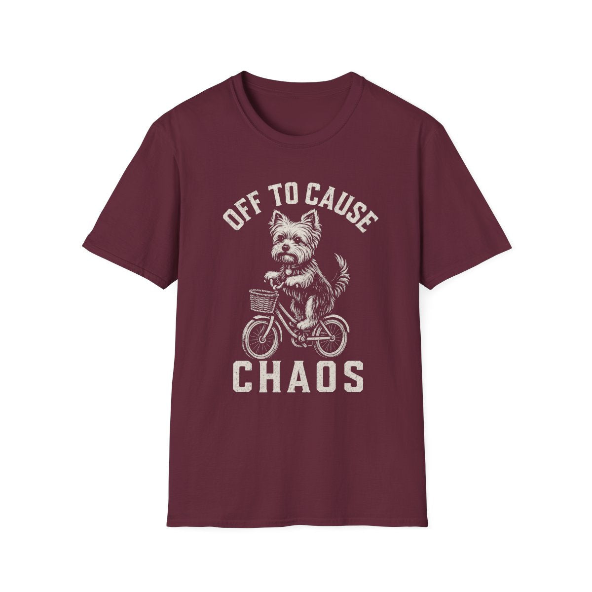 Bicycle Yorkshire Terrier Tee - Maroon