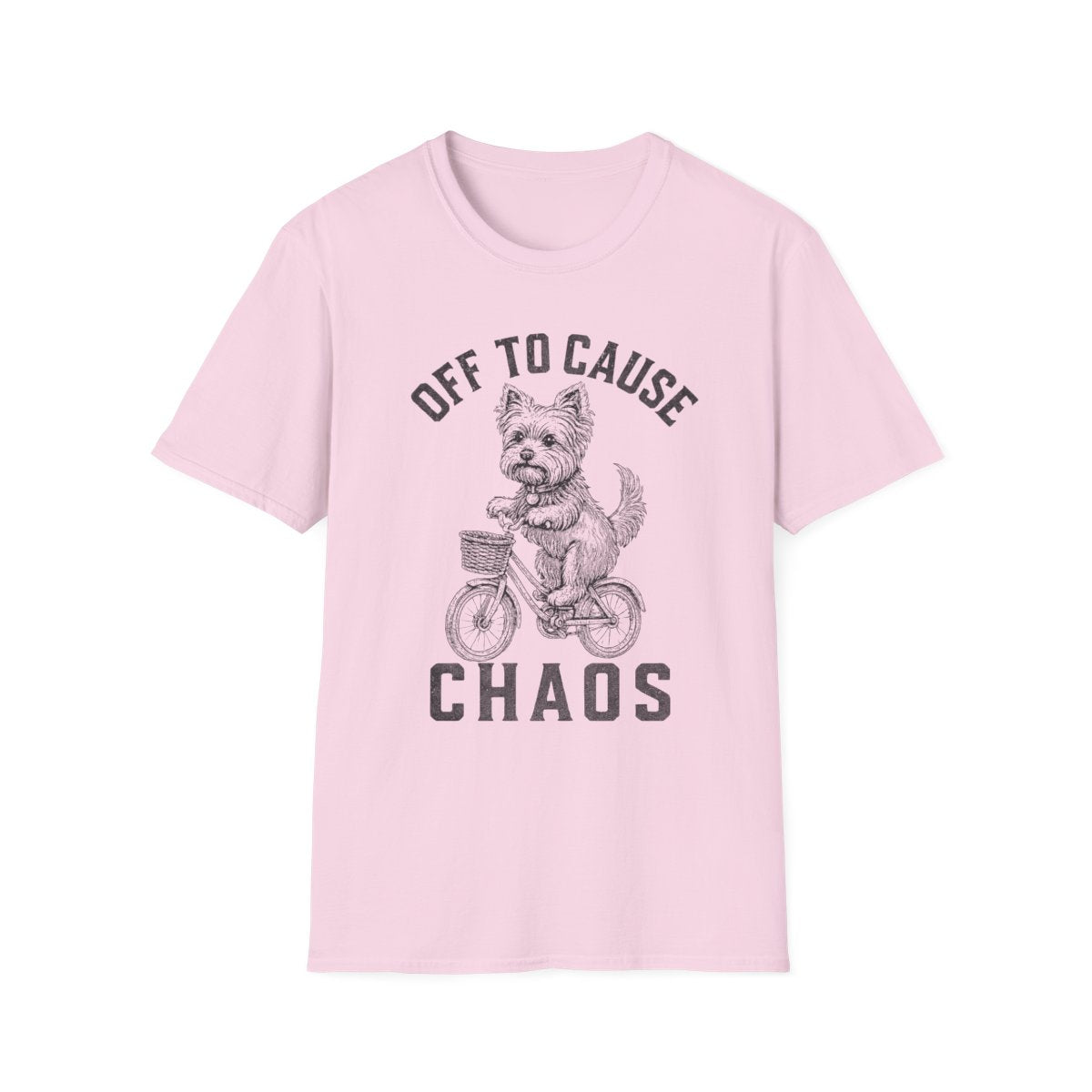 Bicycle Yorkshire Terrier Tee - Light Pink