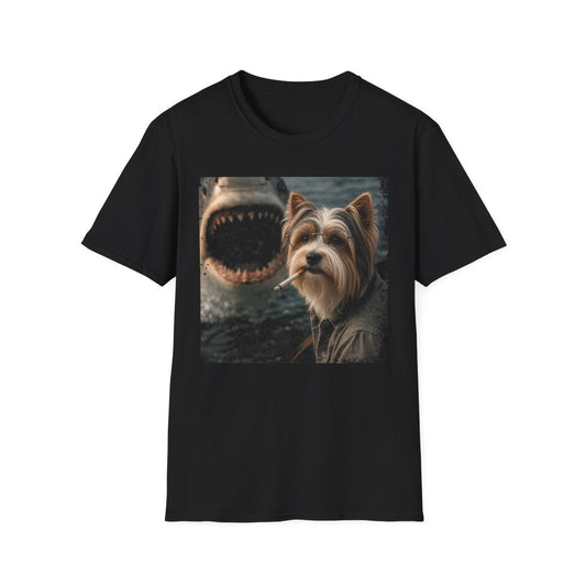 Biewer Terrier and Shark Tee - Black