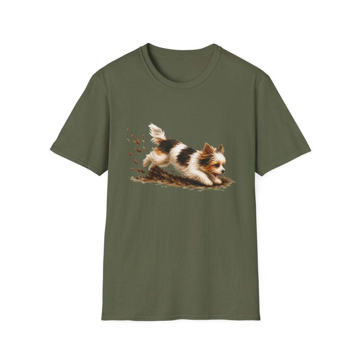 Biewer Terrier Excavating Mode On Tee - Military Green