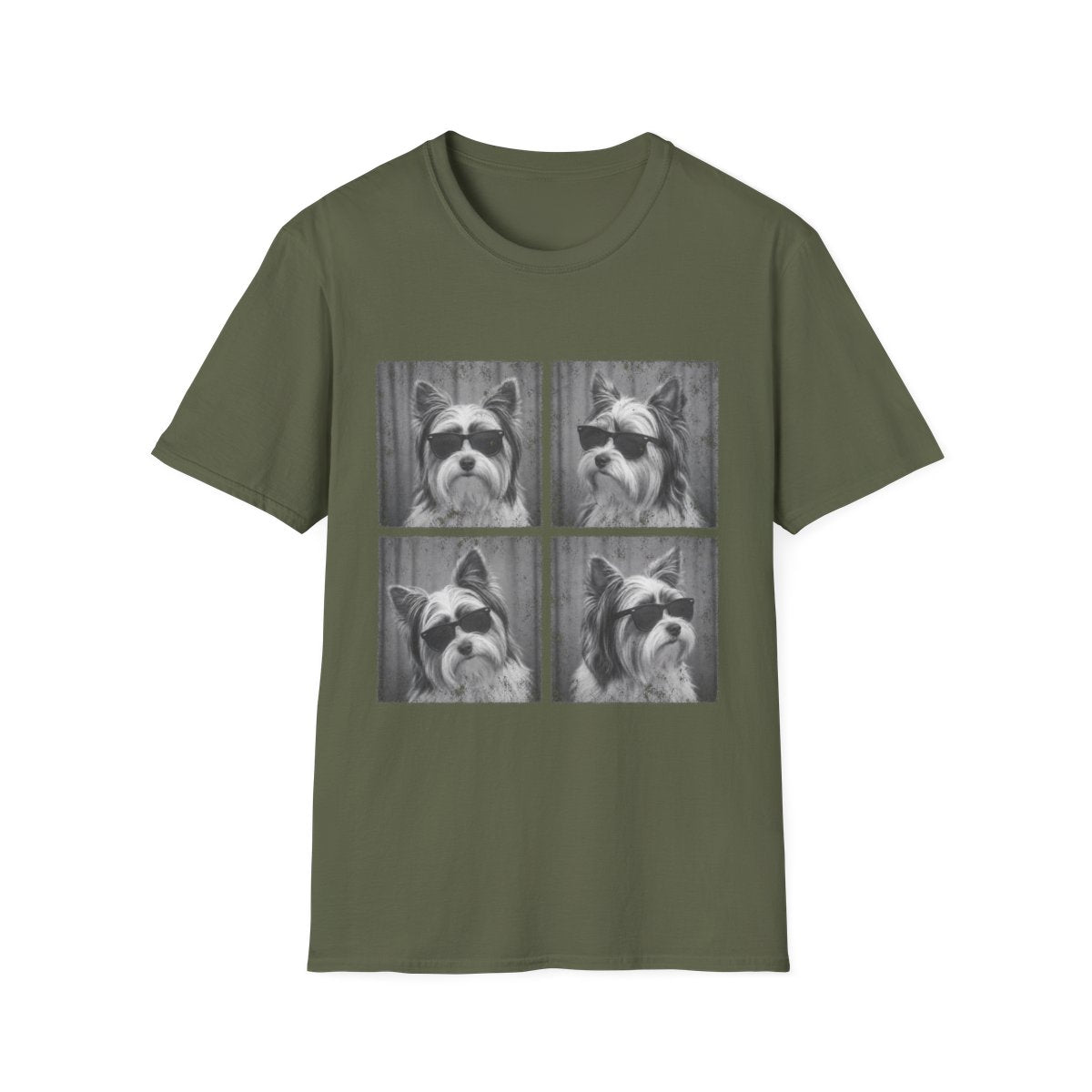 Biewer Terrier Photo Booth Tee - Military Green