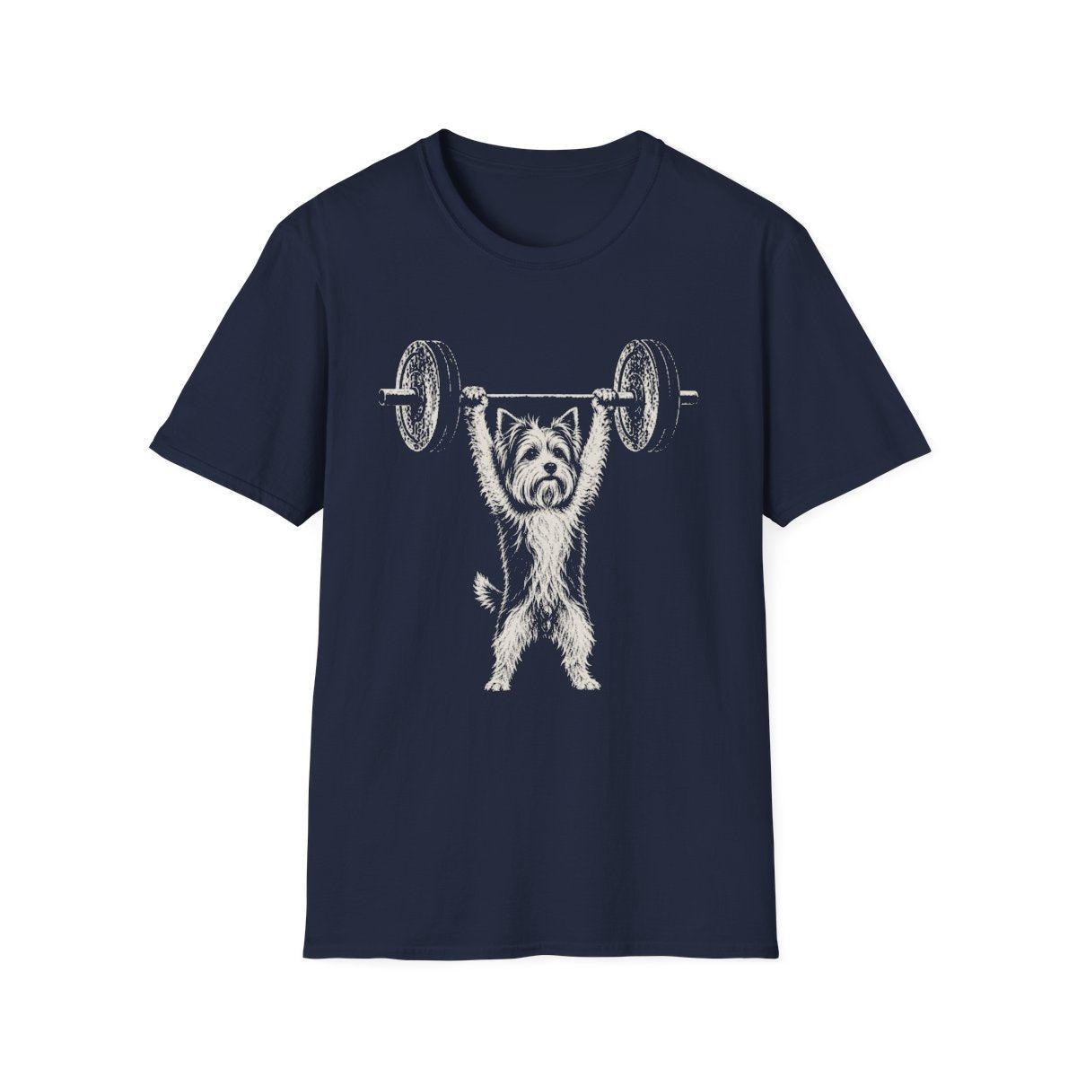Biewer Terrier Powerlifting Tee - Navy