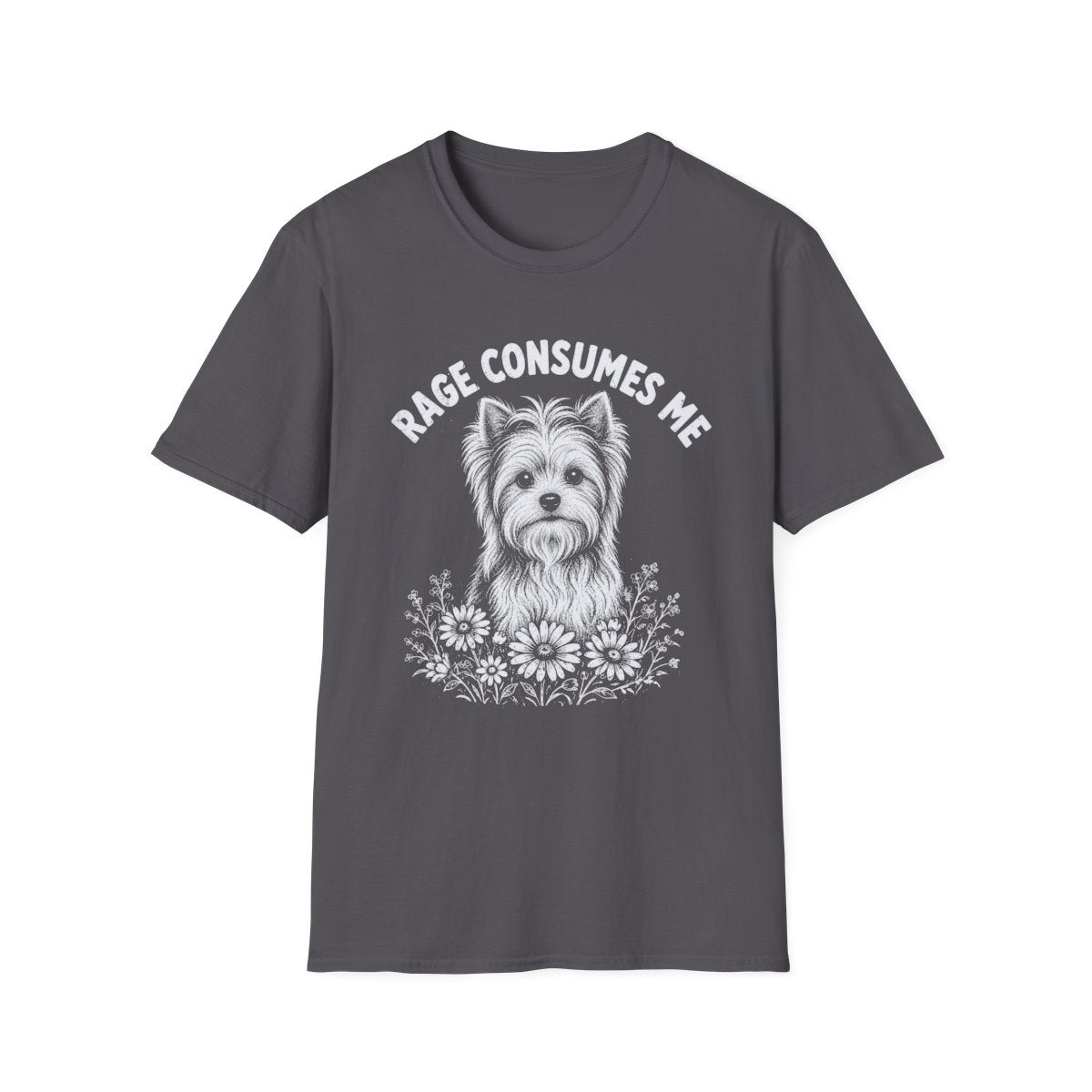 Biewer Terrier Rage Consumes Me Tee - Charcoal