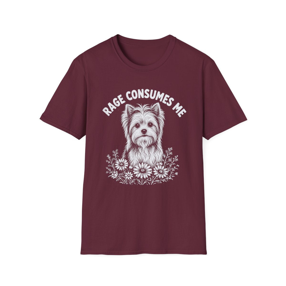 Biewer Terrier Rage Consumes Me Tee - Maroon