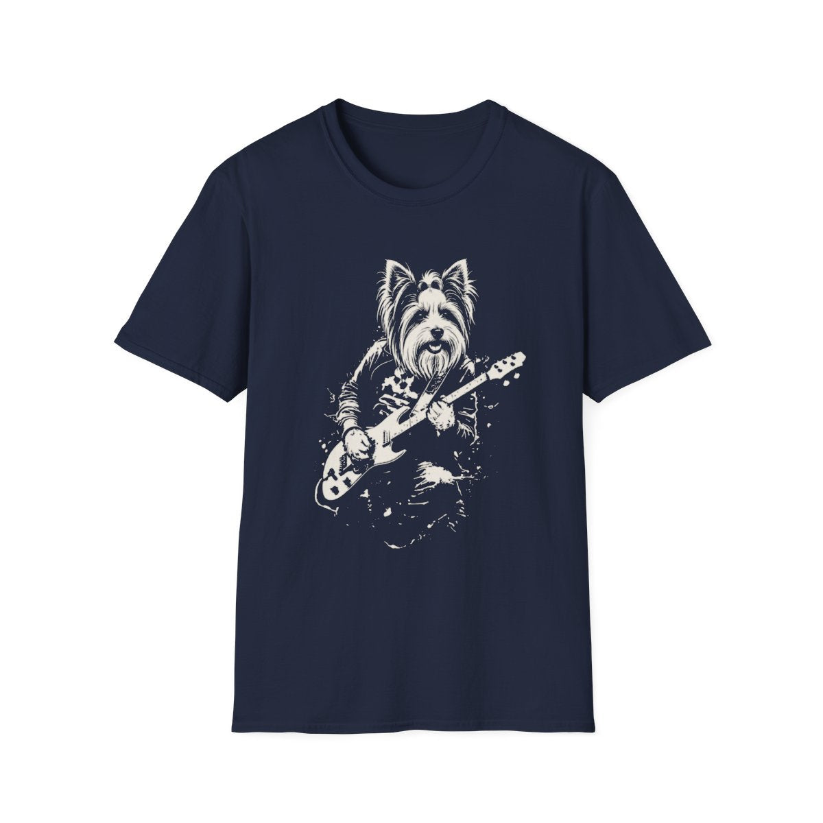 Biewer Terrier Rocking Guitar Tee - Navy