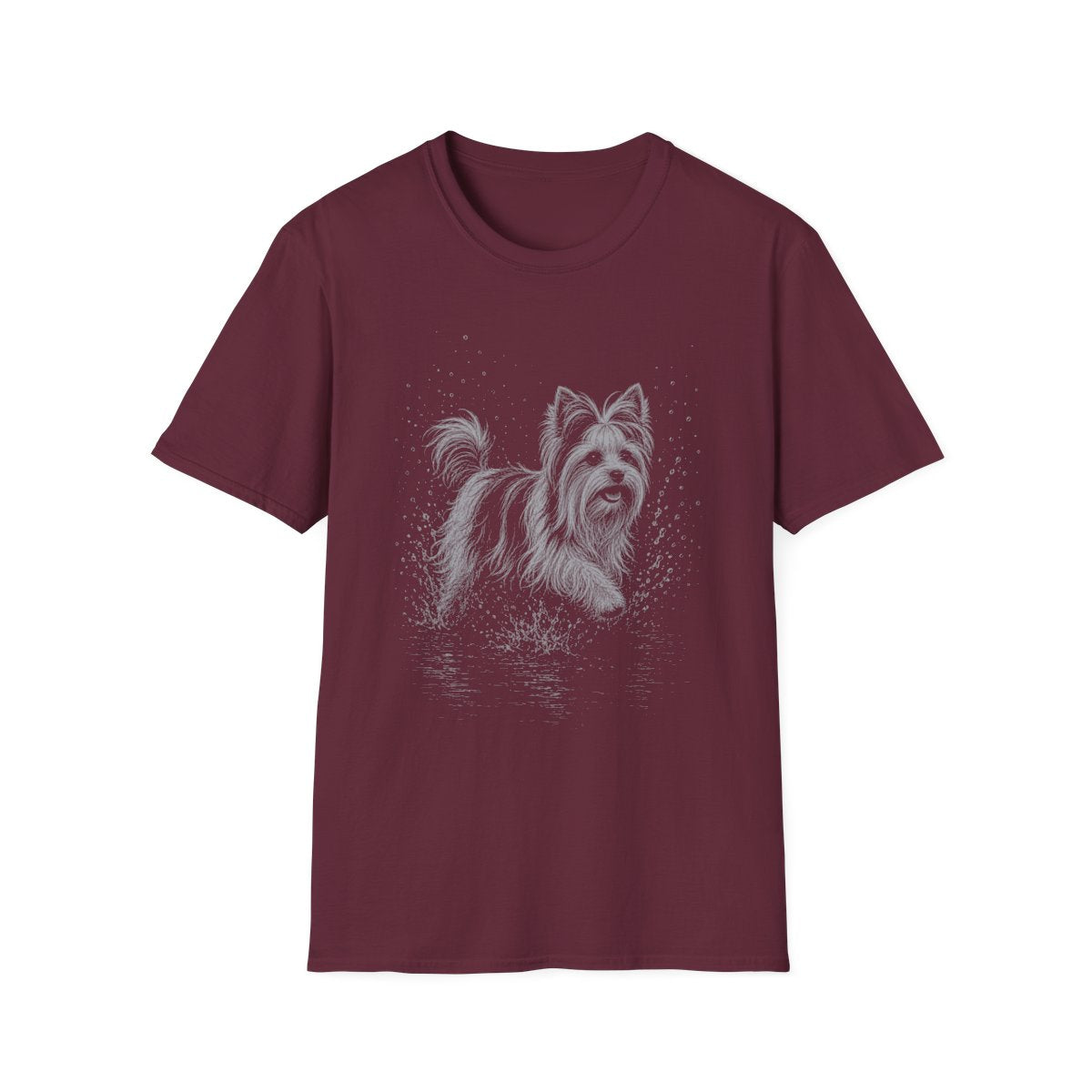 Biewer Terrier Water Run Tee - Maroon