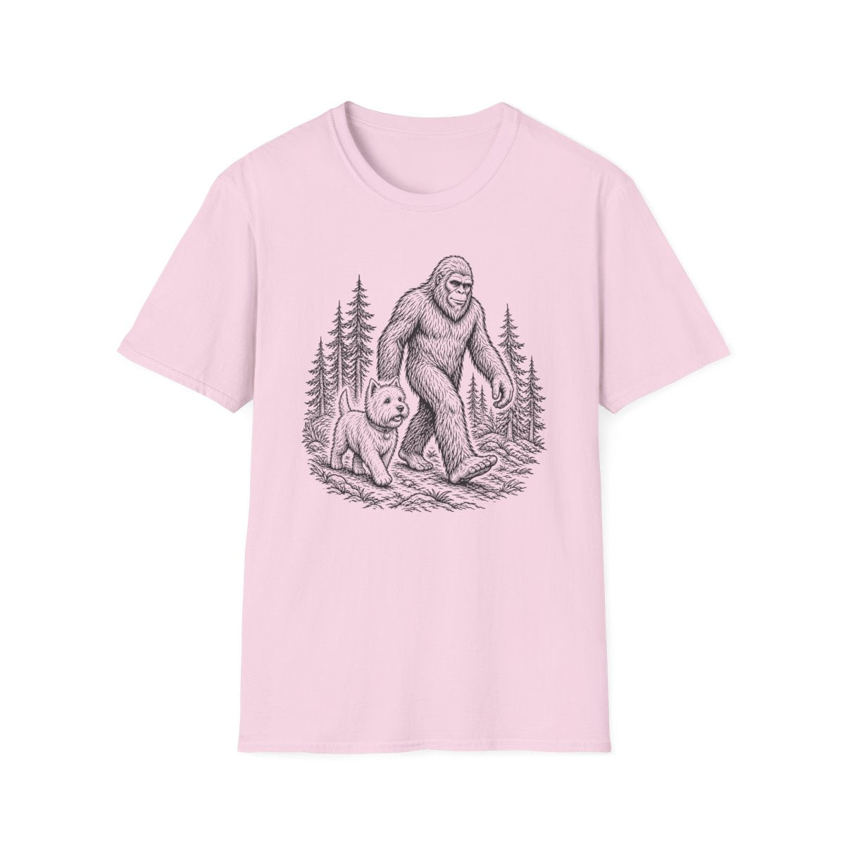 Bigfoot Buddy Westie Tee - Light Pink