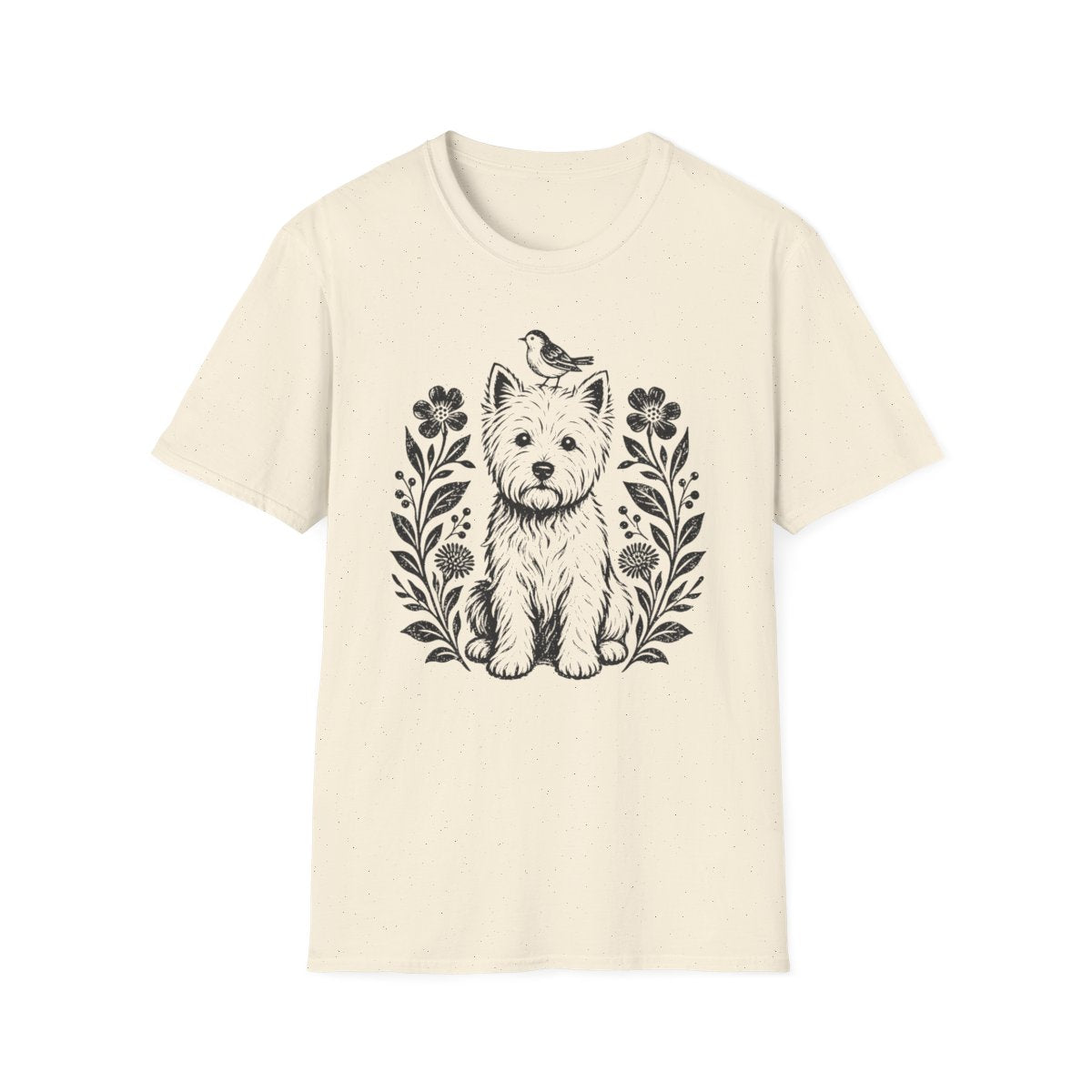 Bird On Head Westie Tee - Natural