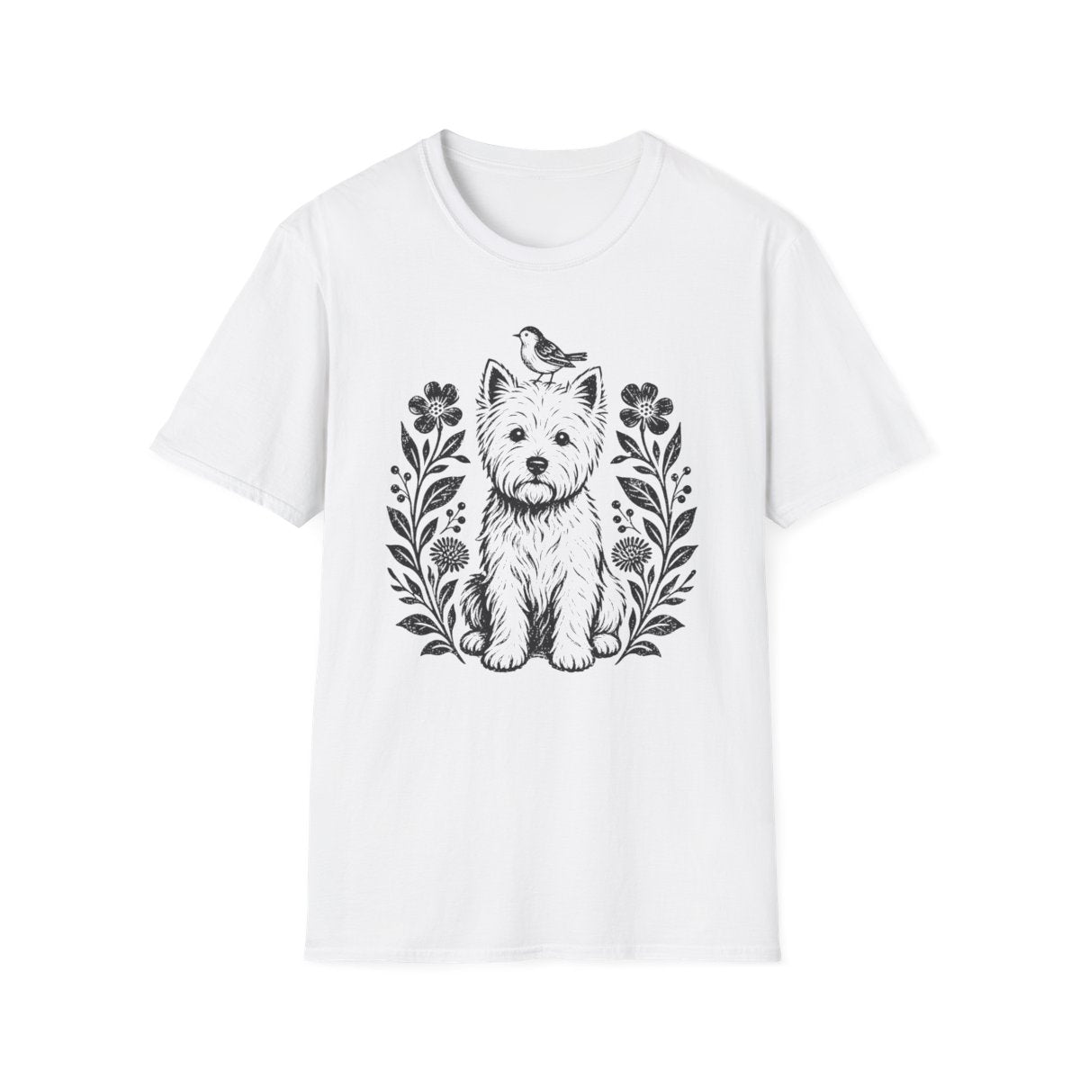 Bird On Head Westie Tee - White