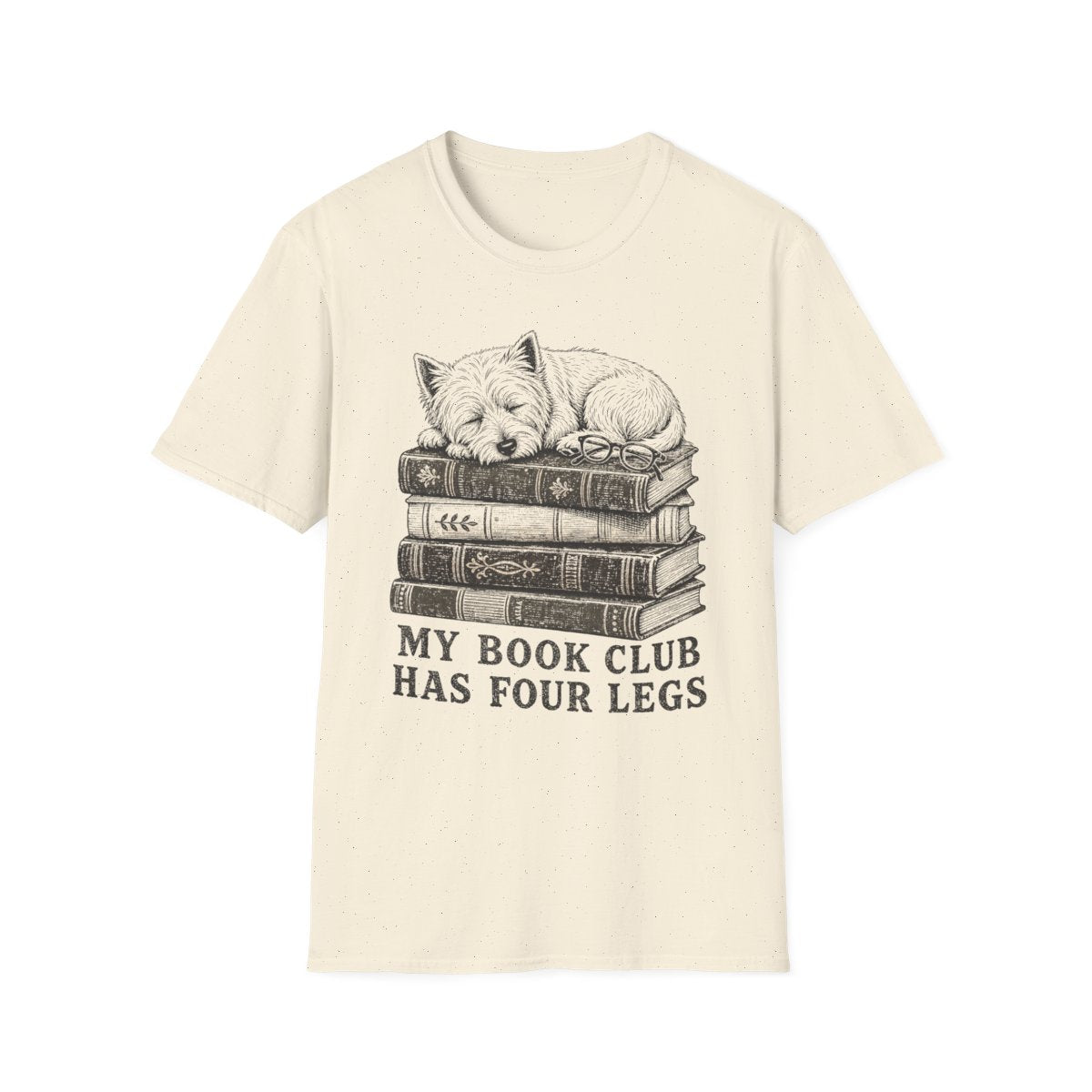 Book Club Westie Tee - Natural