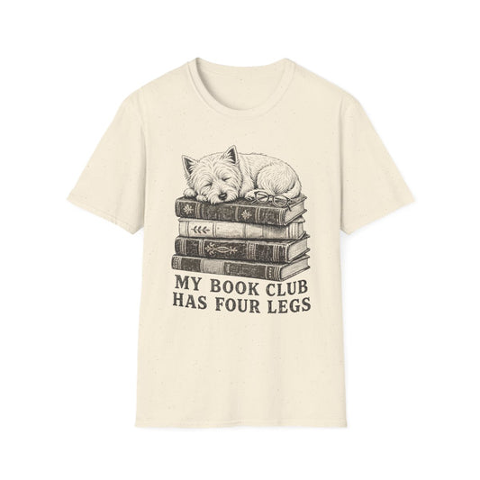Book Club Westie Tee - Natural