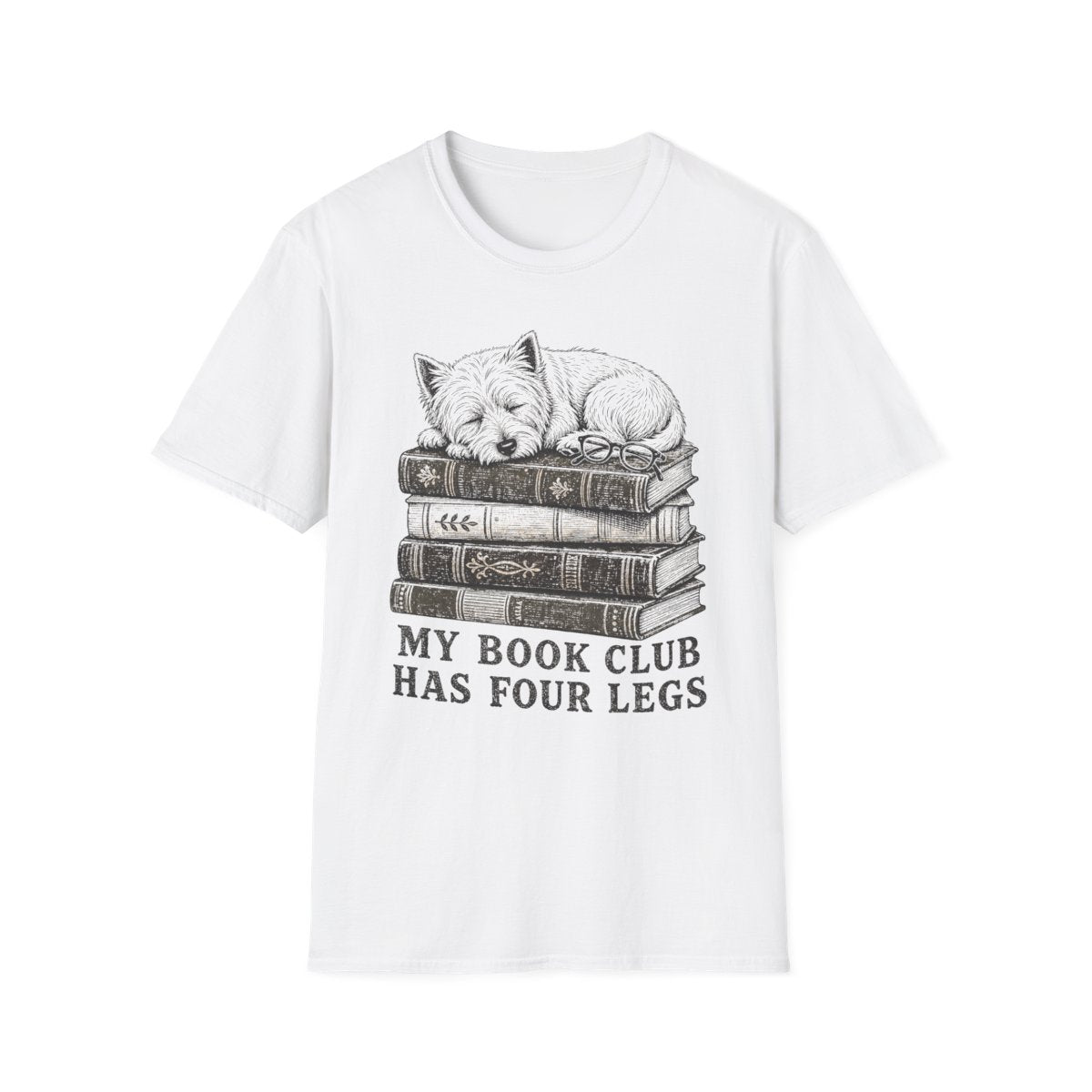 Book Club Westie Tee - White