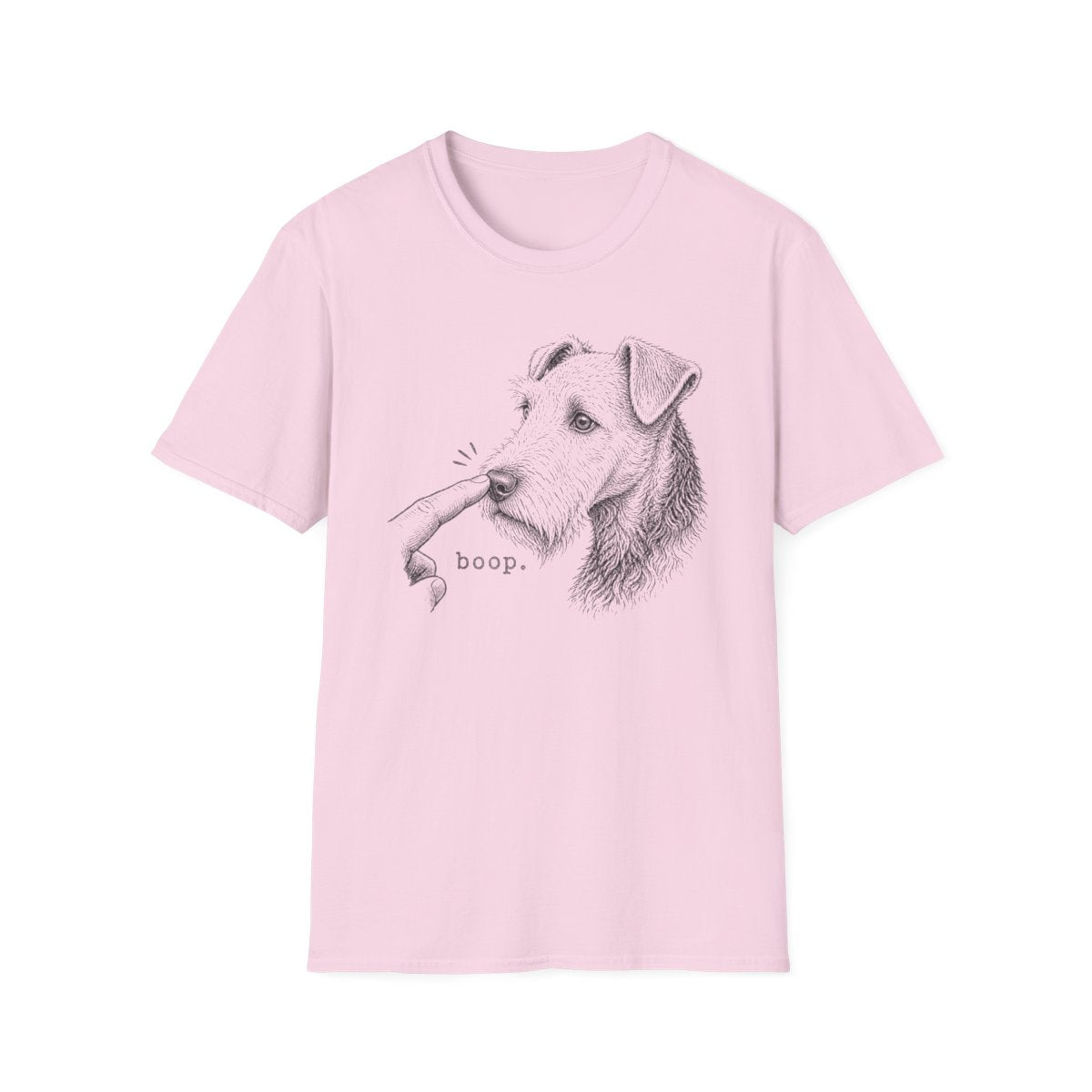 Boop Airedale Terrier Tee - Light Pink