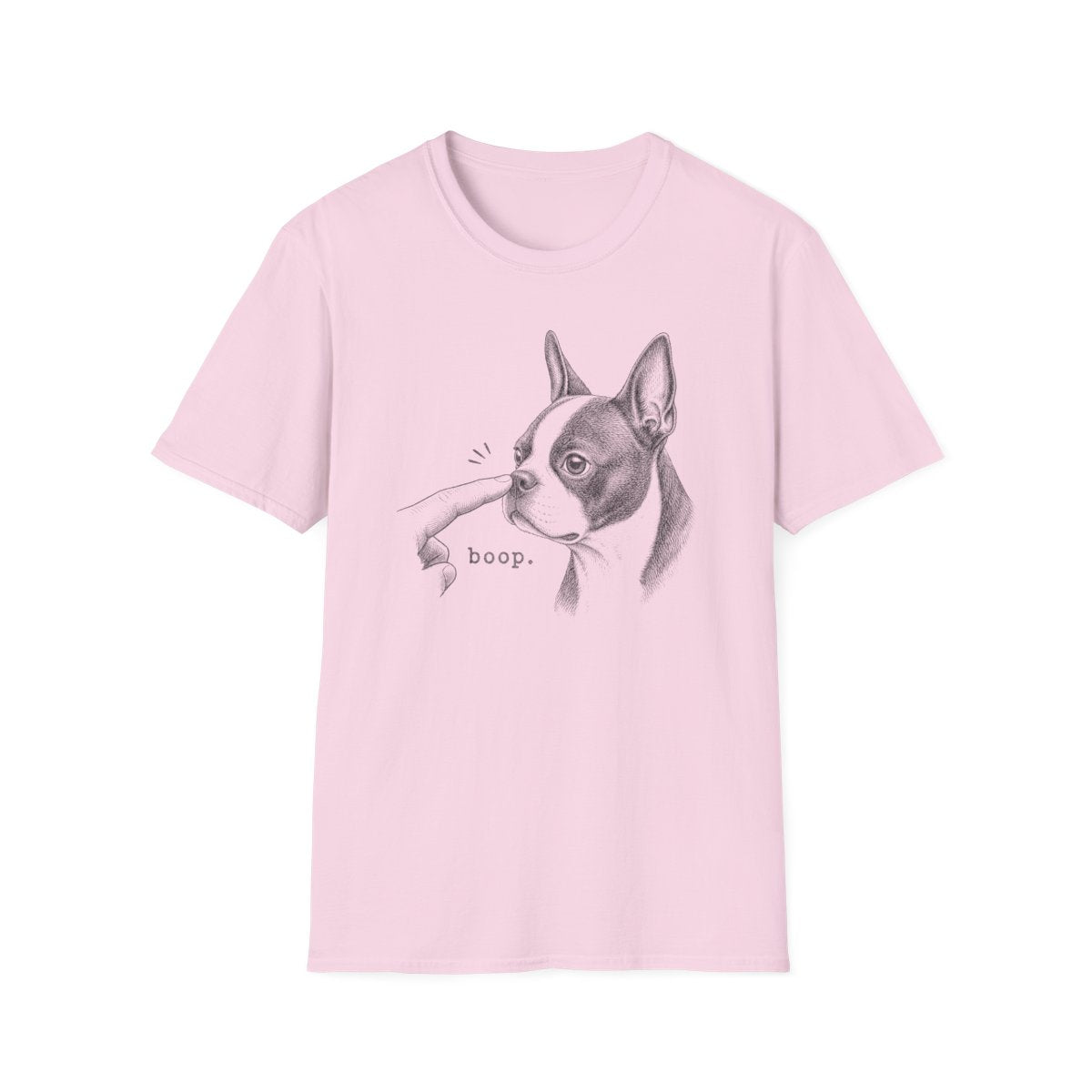 Boop Boston Terrier Tee - Light Pink