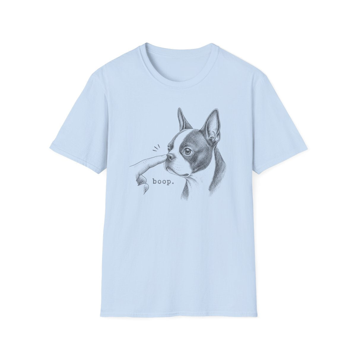 Boop Boston Terrier Tee - Light Blue