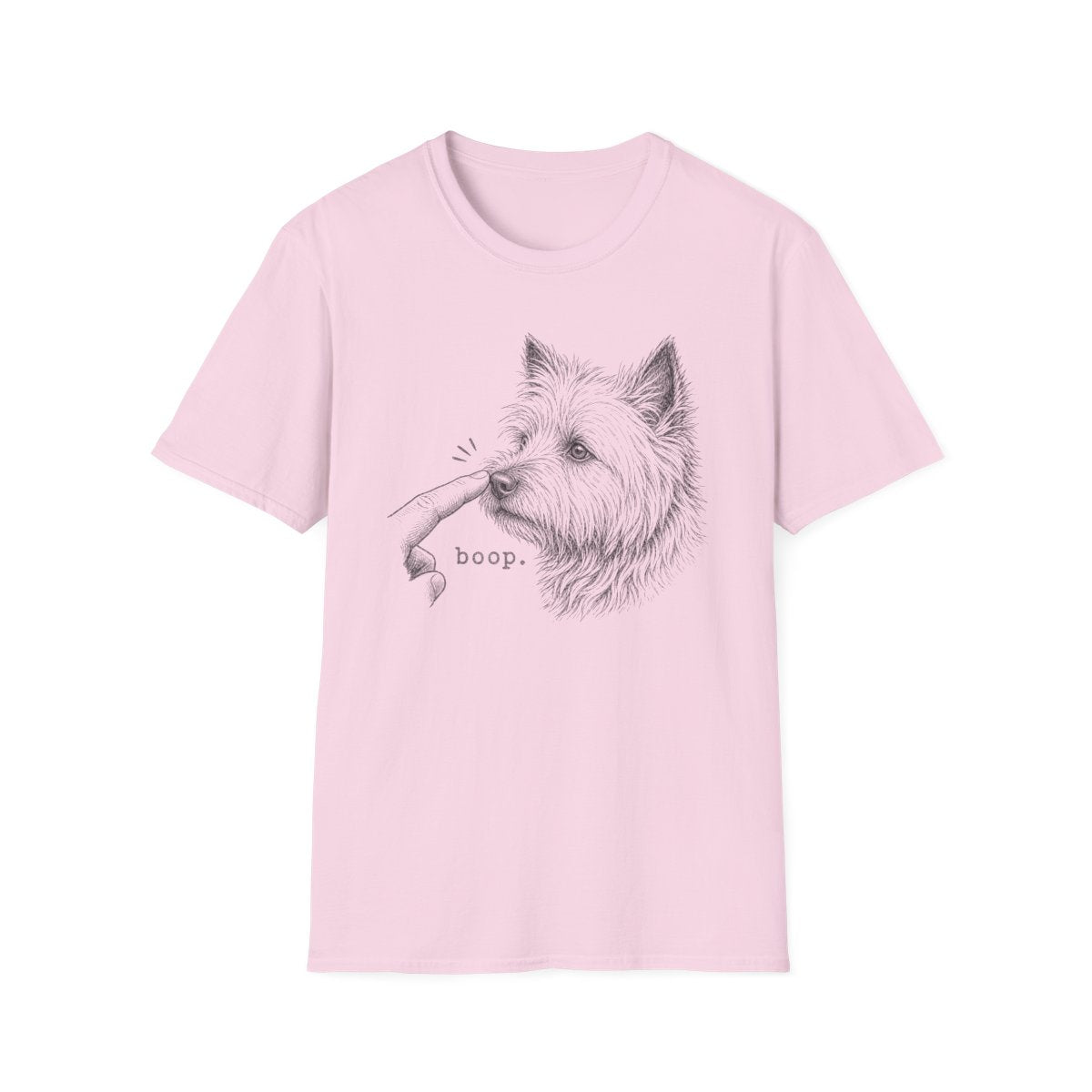 Boop Cairn Terrier Tee - Light Pink