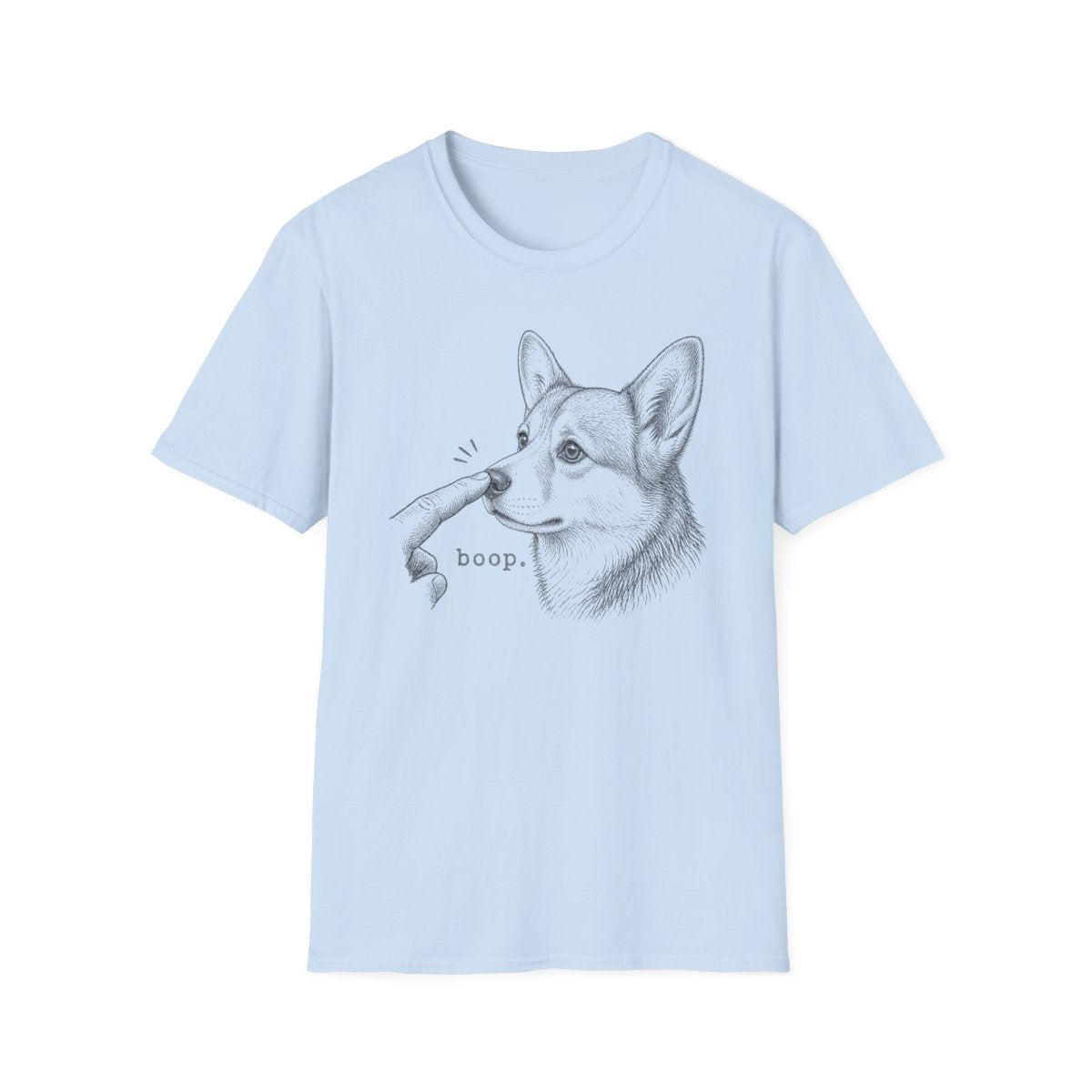 Boop Corgi Tee - Light Blue