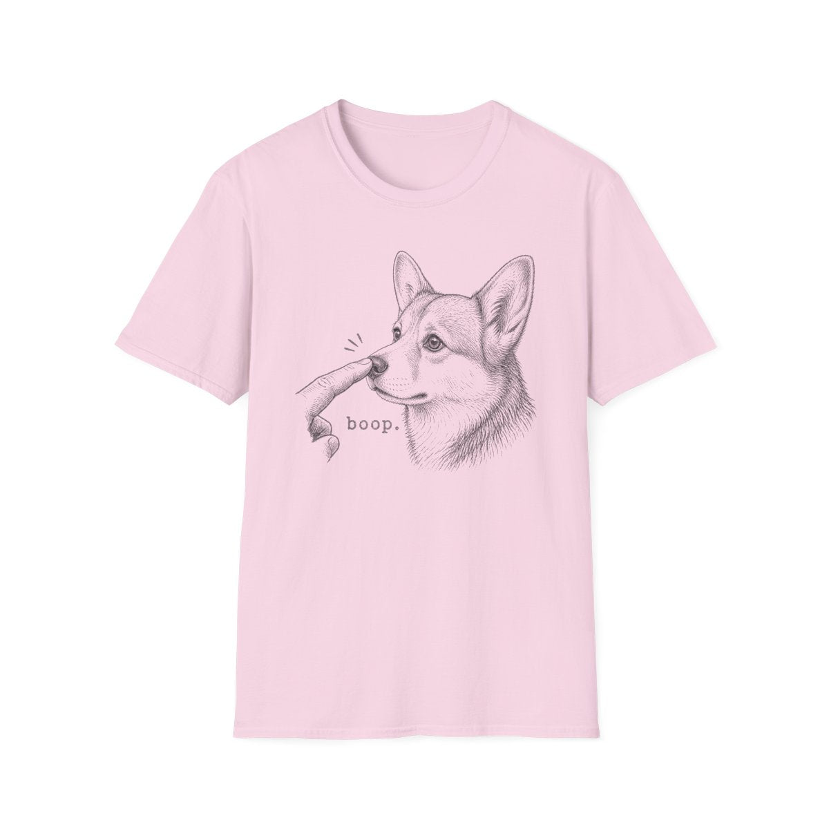 Boop Corgi Tee - Light Pink