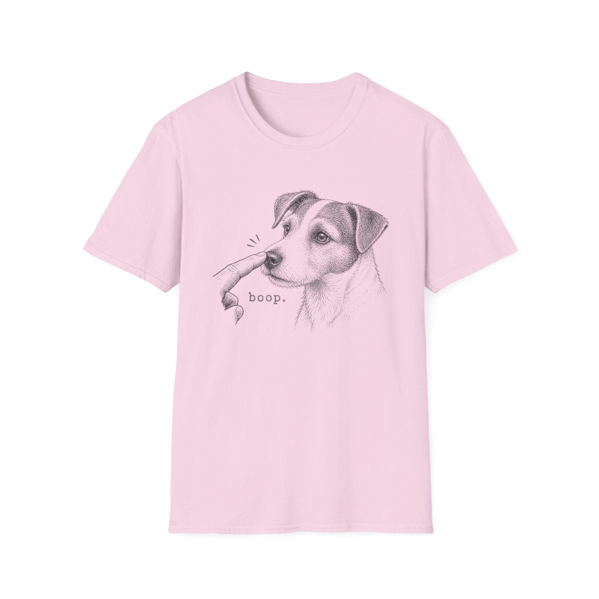 Boop Jack Russell Terrier Tee - Light Pink