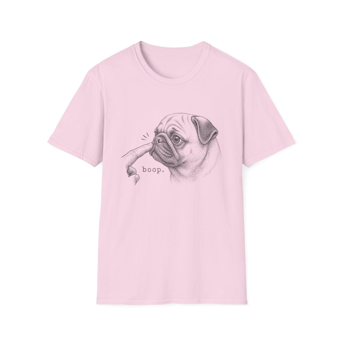 Boop Pug Tee - Light Pink