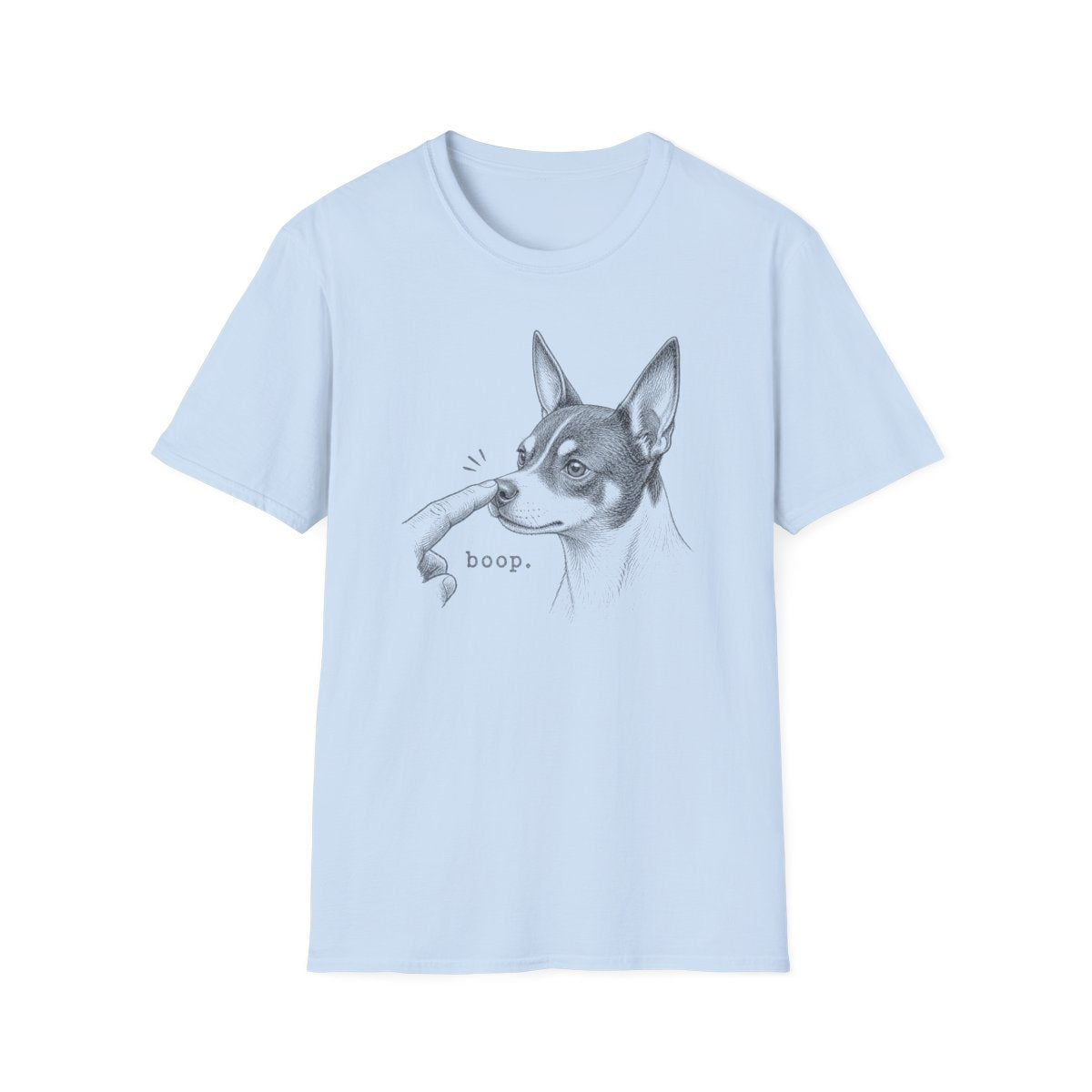 Boop Rat Terrier Tee - Light Blue