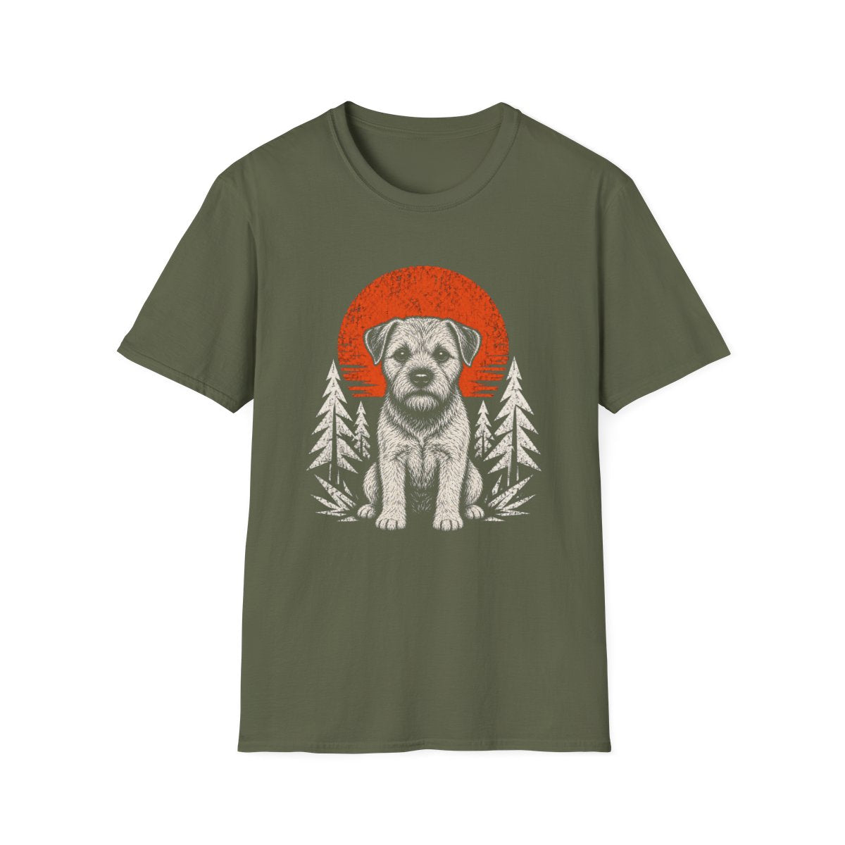 Border Terrier Adventure Club Tee - Military Green