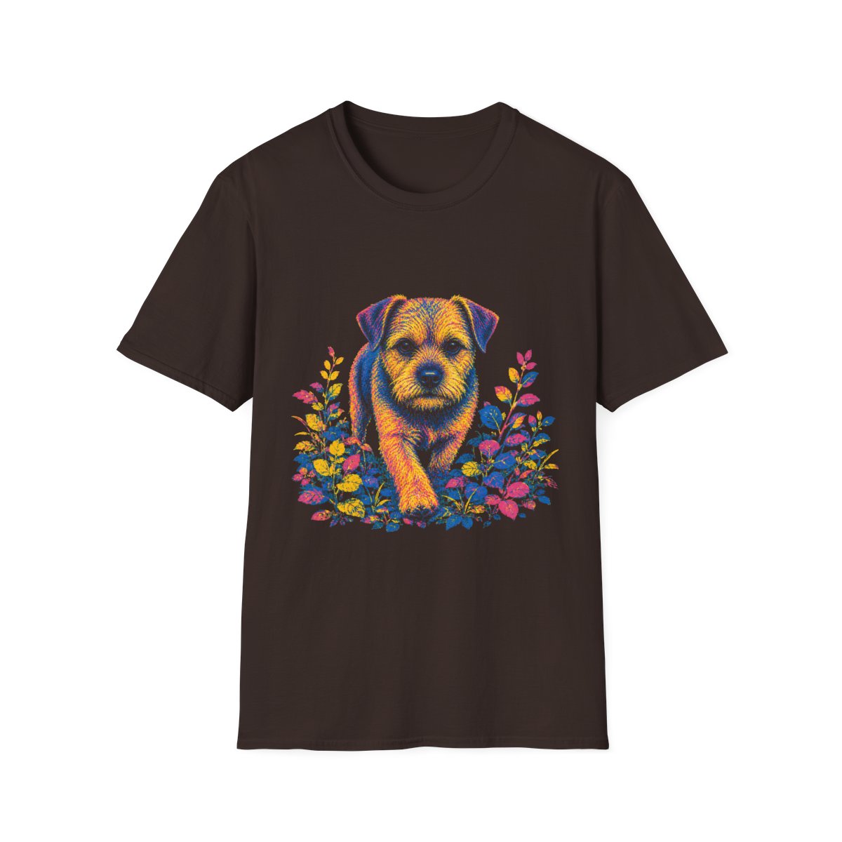 Border Terrier Bold Spirit Tee - Dark Chocolate