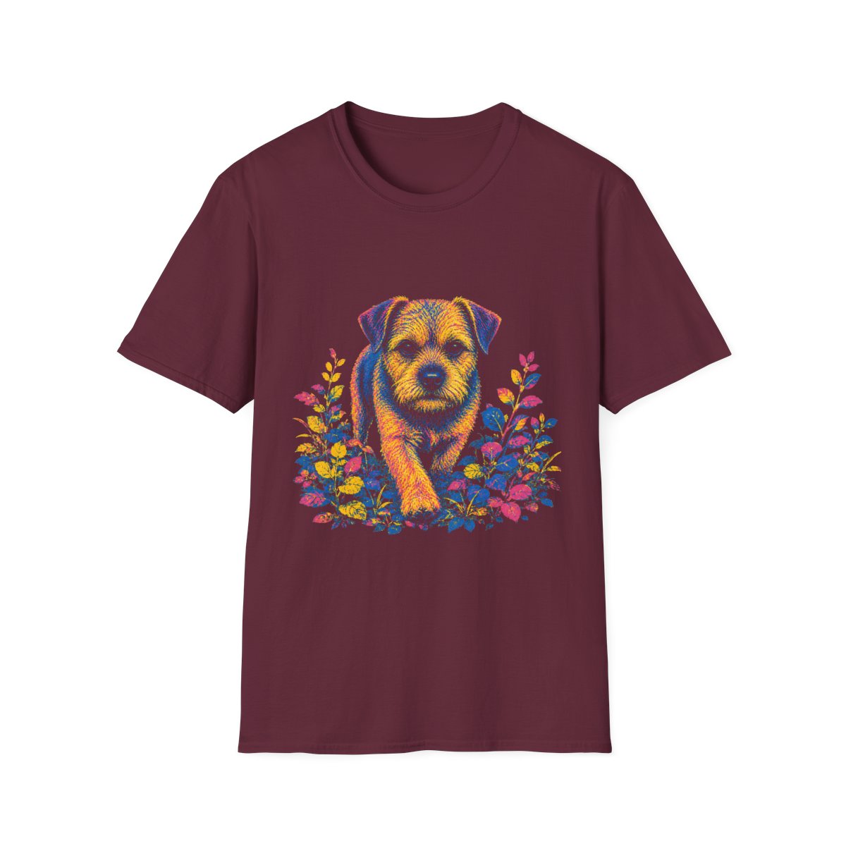 Border Terrier Bold Spirit Tee - Maroon