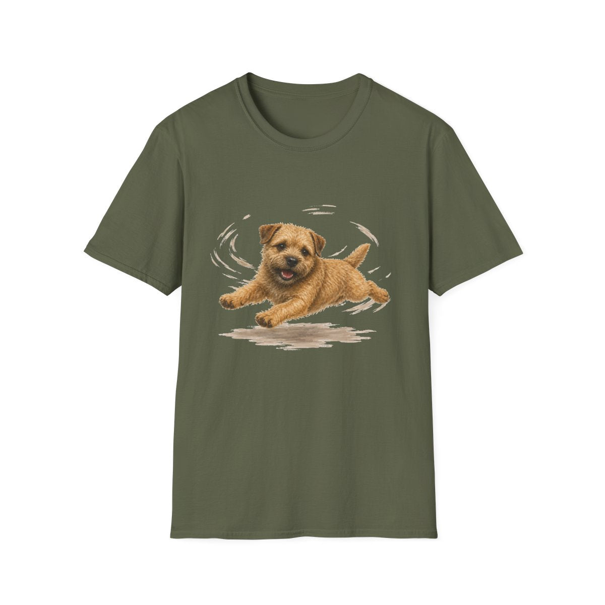 Border Terrier Certified Zoomies Champion Tee - Military Green