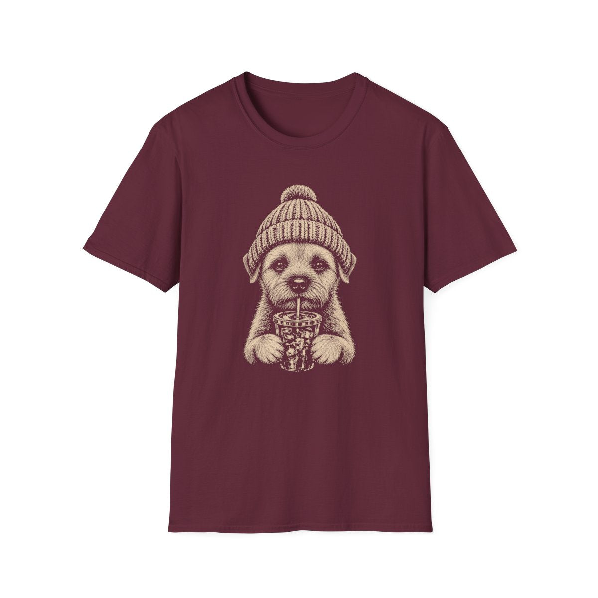 Border Terrier Cold Brew Tee - Maroon