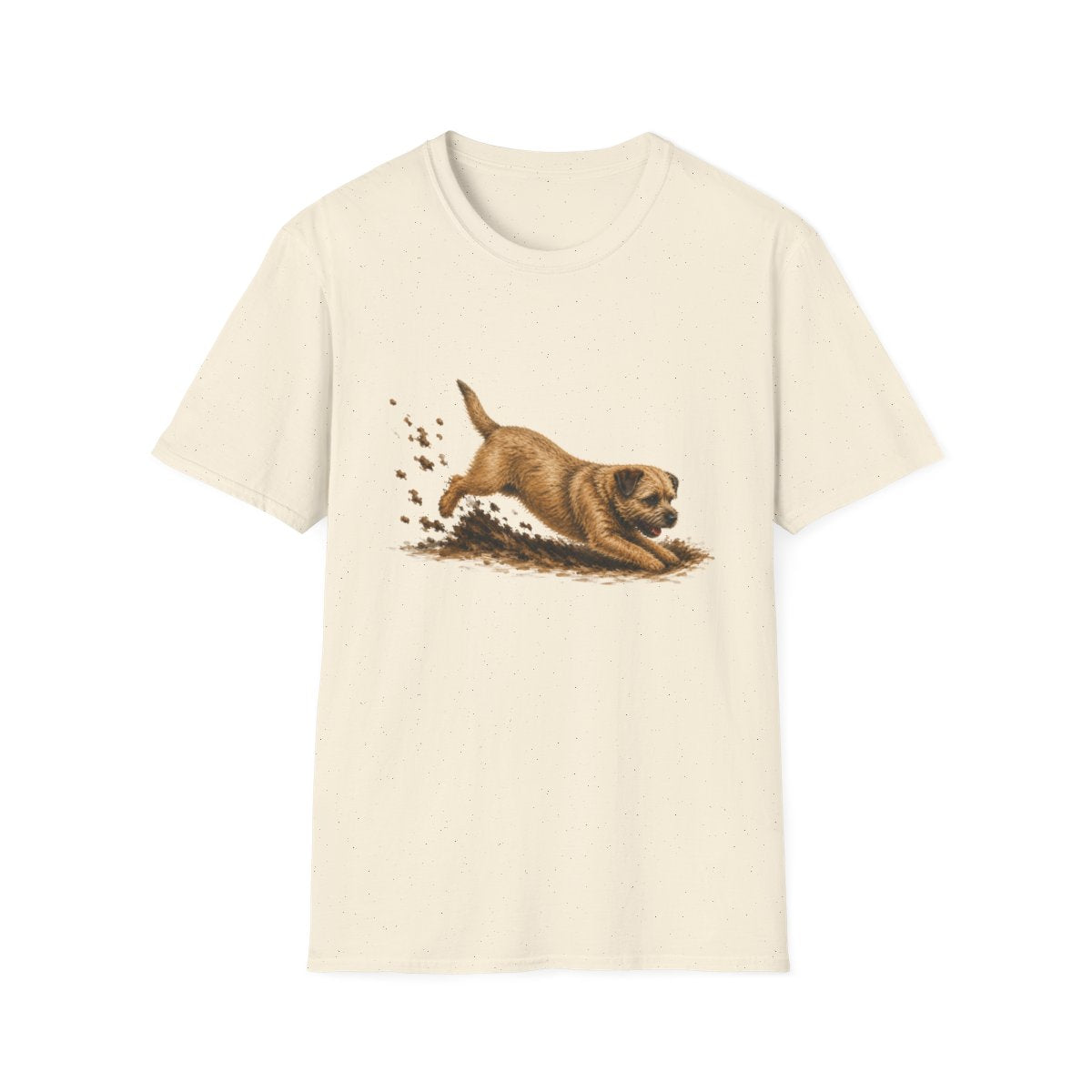 Border Terrier Excavating Mode On Tee - Natural