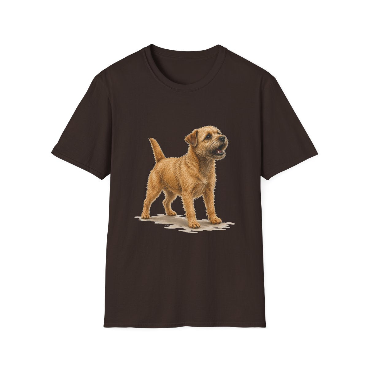 Border Terrier Head Of Security Tee - Dark Chocolate