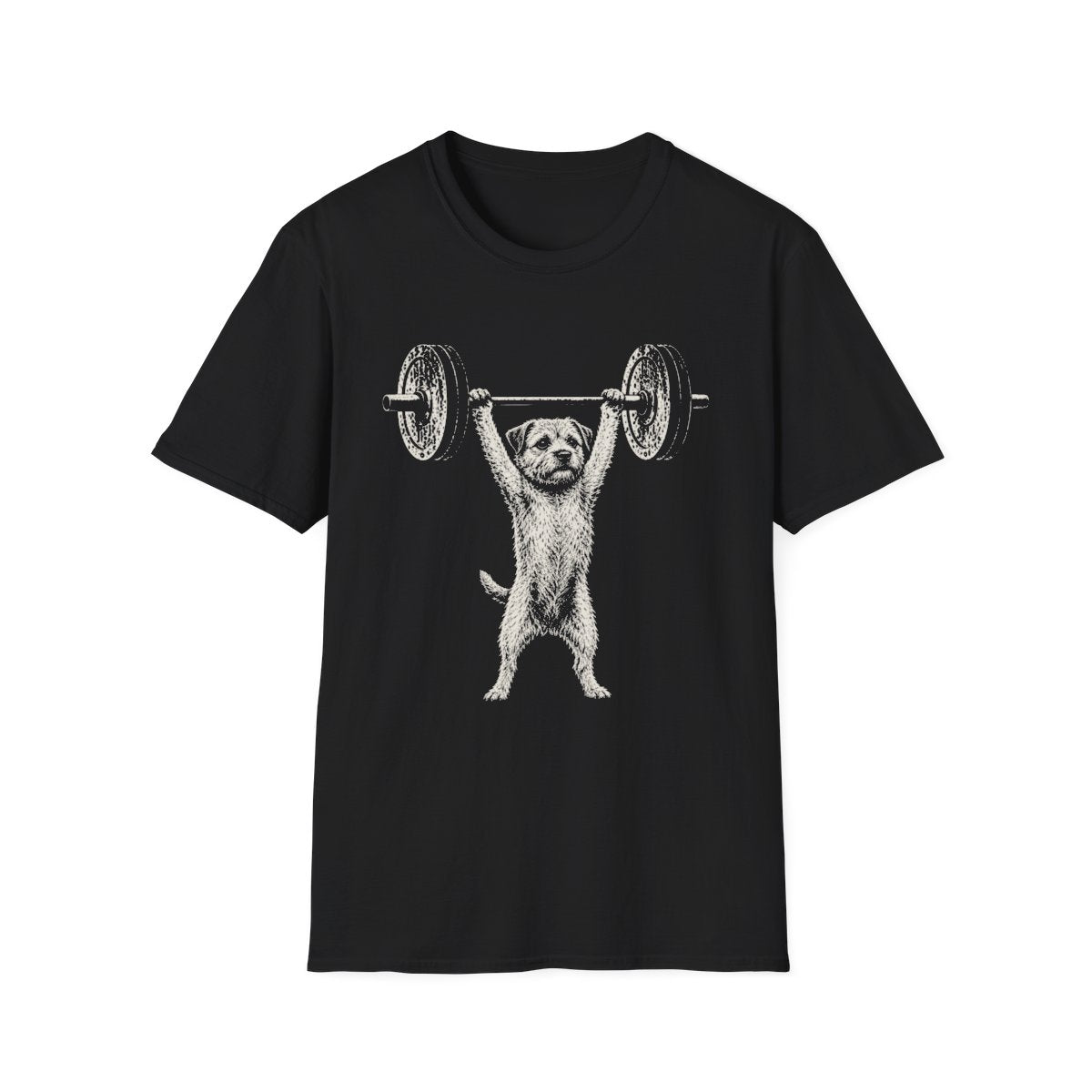 Border Terrier Powerlifting Tee - Black
