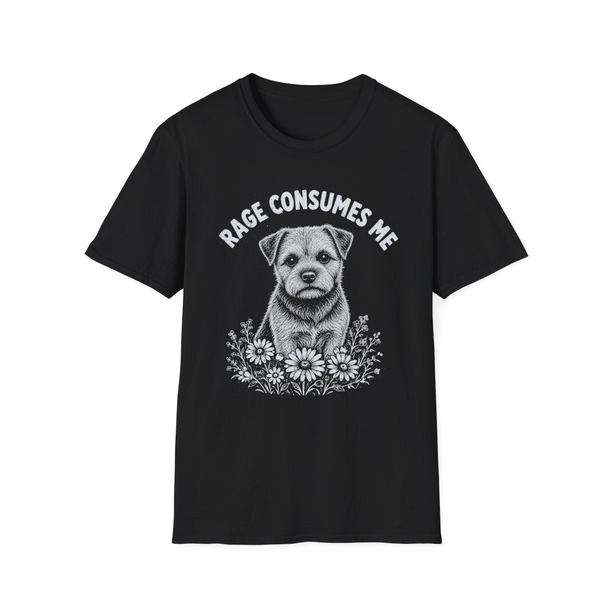 Border Terrier Rage Consumes Me Tee - Black