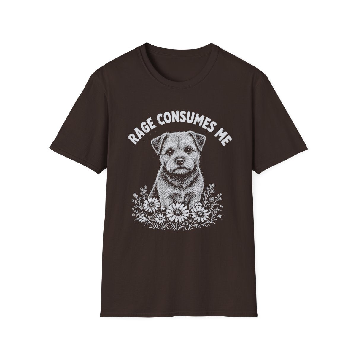Border Terrier Rage Consumes Me Tee - Dark Chocolate