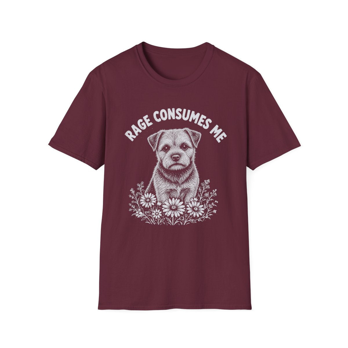 Border Terrier Rage Consumes Me Tee - Maroon