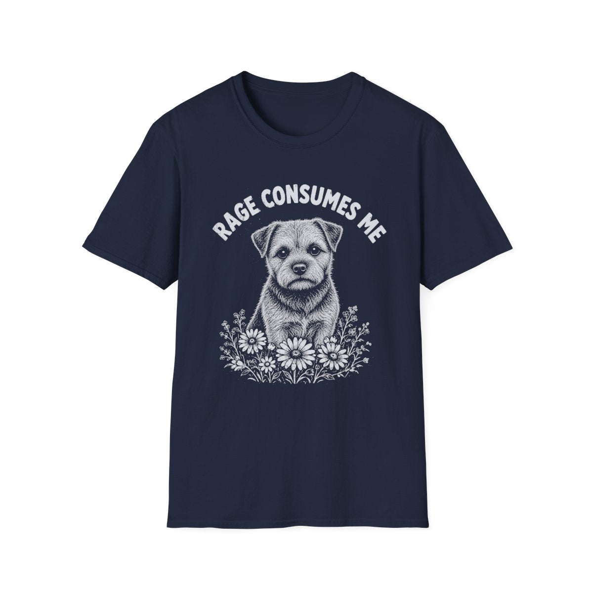 Border Terrier Rage Consumes Me Tee - Navy