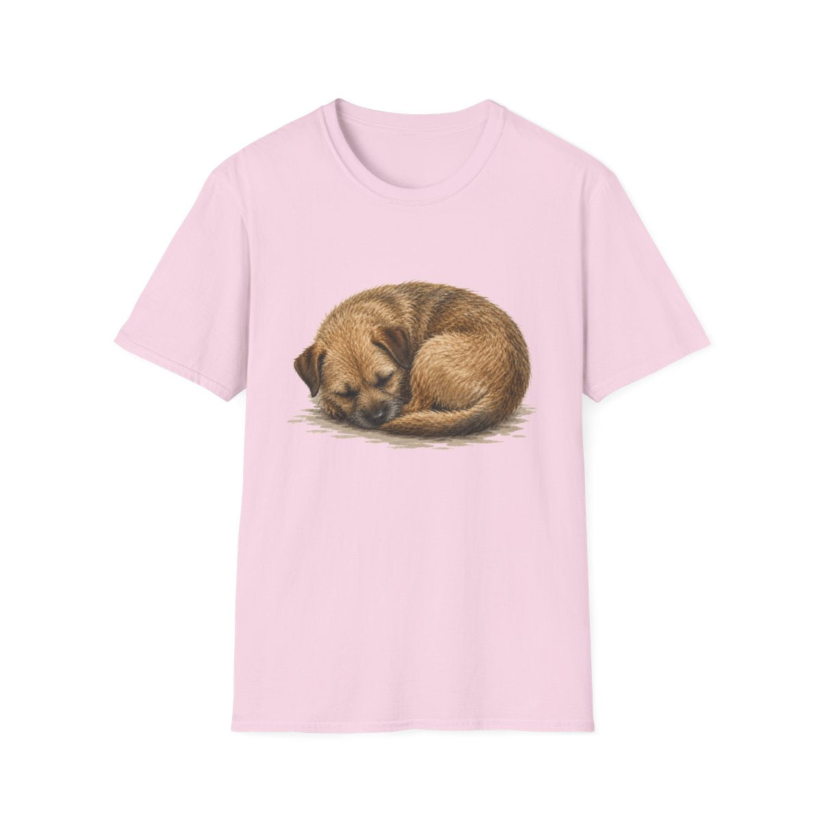 Border Terrier Rest At Last Tee - Light Pink