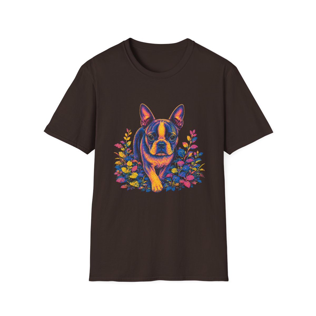 Boston Terrier Bold Spirit Tee - Dark Chocolate