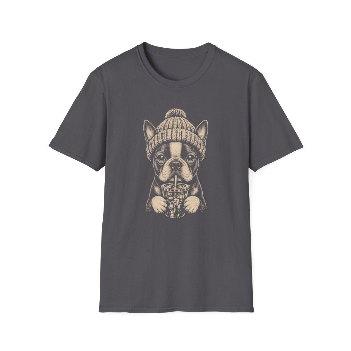 Boston Terrier Cold Brew Tee - Charcoal
